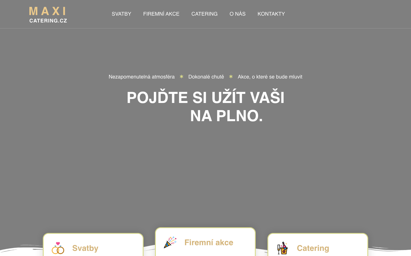 Náhled webu maxicatering.cz
