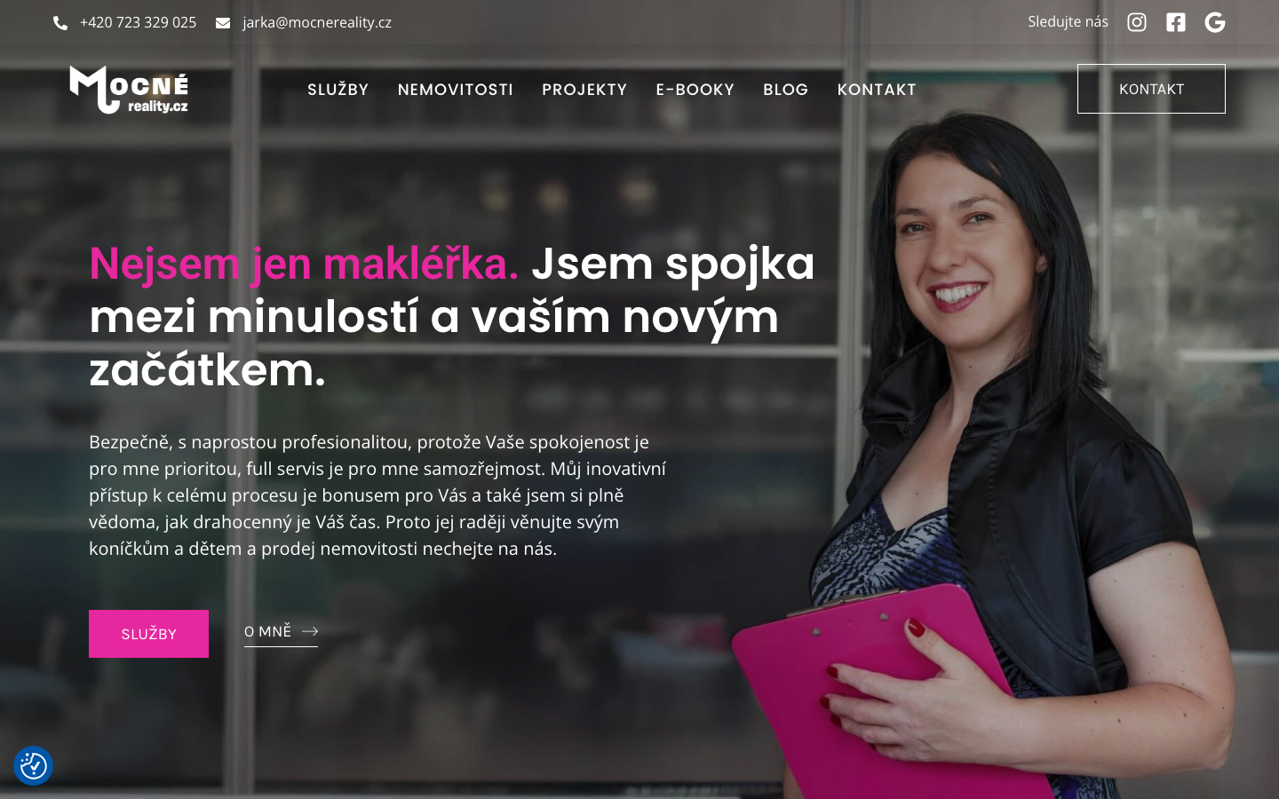 Náhled webu mocnereality.cz