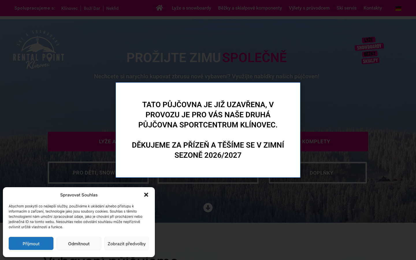 Náhled webu rentalklinovec.cz