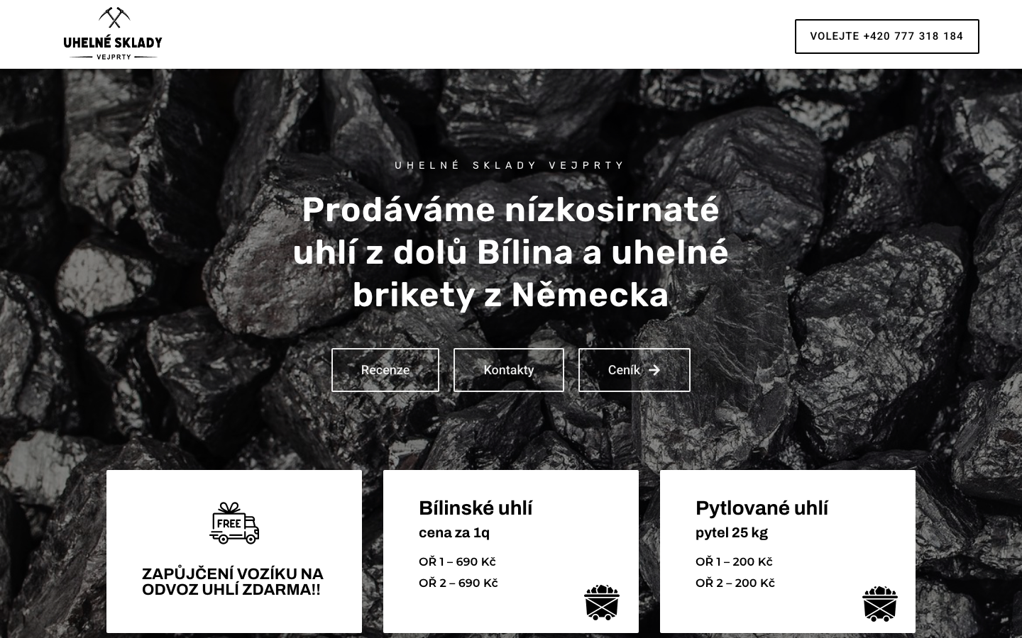 Náhled webu uhlivejprty.cz